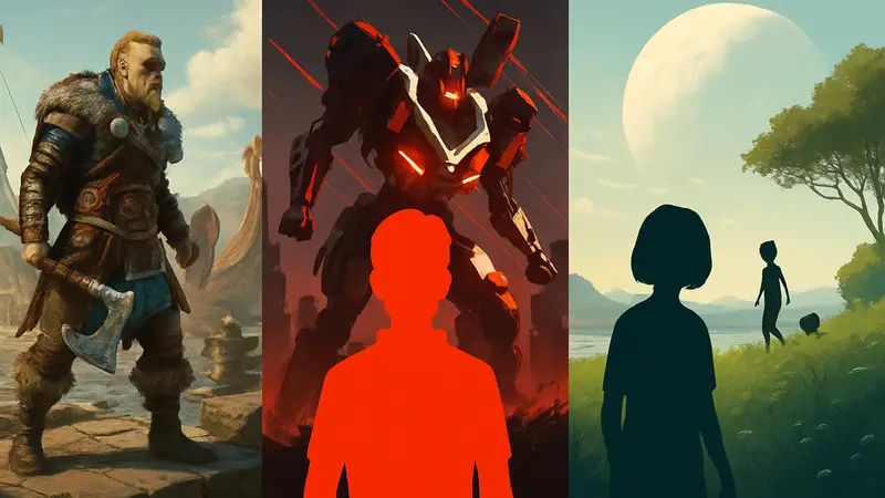 Обложки игр Assassin's Creed Valhalla, Daemon X Machina, Planet of Lana из Humble Bundle.