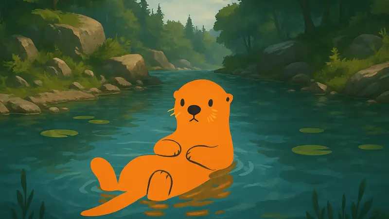 Морская выдра из инди-игры Otterly Lost в воде, скриншот с Steam Next Fest