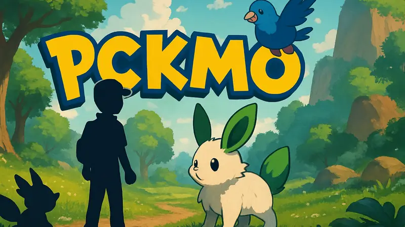 Скриншот или логотип игры Pickmon, показывающий её сходство с Pokémon и Palworld.