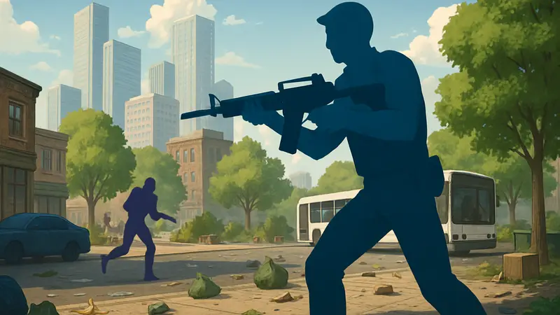 Обложка игры Just Move Clean City Messy Battle в Steam, бесплатный автошутер