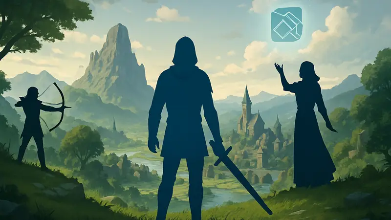 Иллюстрация открытого мира RPG с элементами креативной прогрессии
