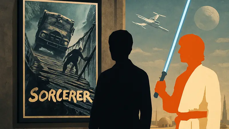 Постер фильма «Колдун» (Sorcerer) рядом с изображением Люка Скайуокера из «Звёздных войн».