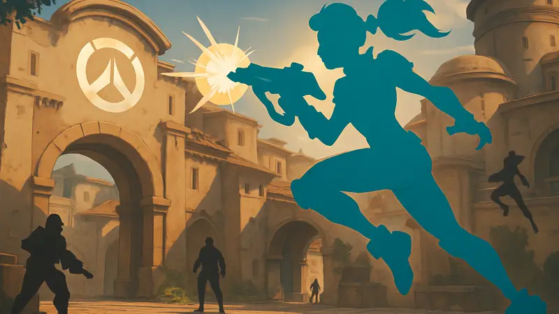 Кадр из трейлера Overwatch с новым героем Сьеррой, демонстрирующий её дизайн и способности.