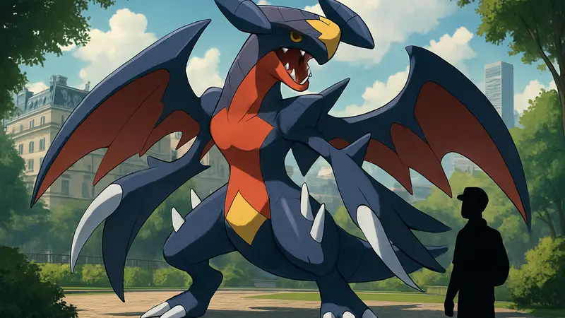 Могучий Mega Garchomp Z из Pokémon Legends: Z-A, полученный через событие Mystery Gift.