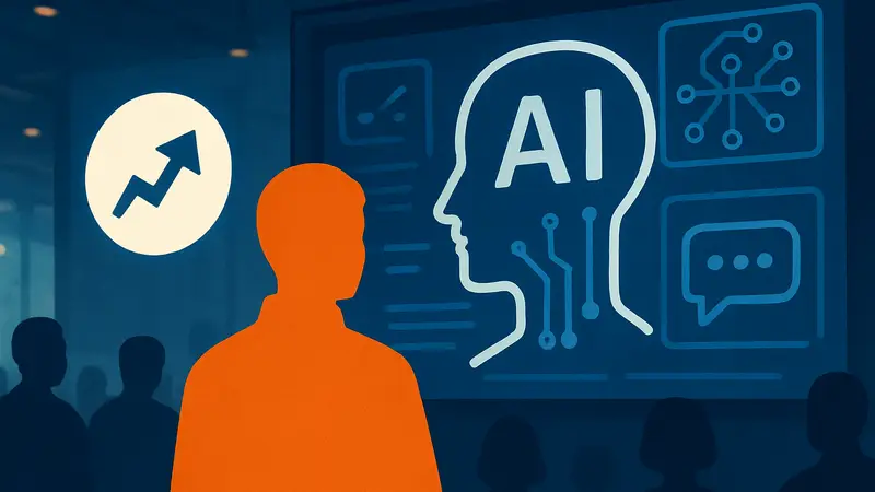 Логотип BuzzFeed рядом с символами искусственного интеллекта или интерфейсом нового ИИ-приложения.