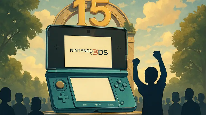 Портативная консоль Nintendo 3DS, отмечающая 15 лет с момента выпуска
