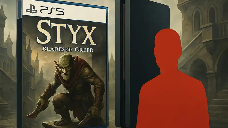Обложка игры Styx: Blades of Greed на фоне PS5 Pro, демонстрирующая отсутствие улучшений.
