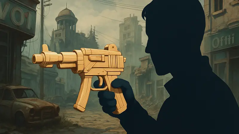 Реплика китайского пистолета из Fallout, сделанная из палочек от мороженого.