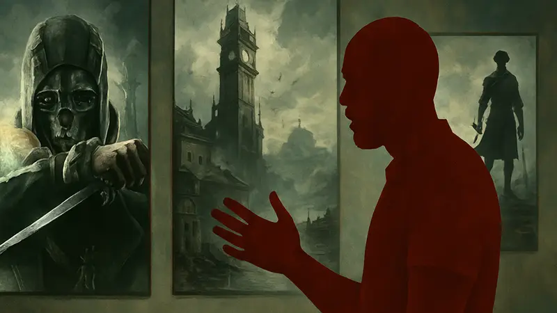 Динга Бакаба из Arkane обсуждает загрузочные экраны Dishonored на фоне концепт-артов игры.
