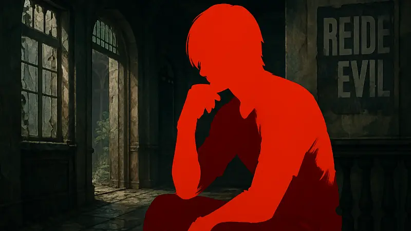 Персонаж Леон Скотт Кеннеди из Resident Evil Requiem, возможно, в ожидании ответа на личный вопрос.