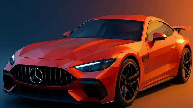 Изображение новой спортивной модели Mercedes-AMG с мощным V8 двигателем, часть линейки Mythos