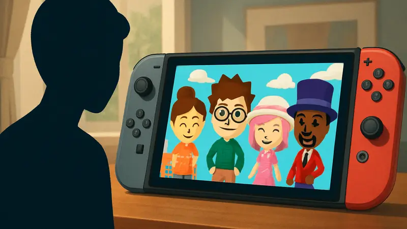 Яркие персонажи Mii из игры Tomodachi Life: Living the Dream на экране Nintendo Switch, символизирующие кастомизацию
