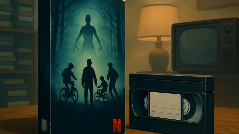 Очень странные дела первый сезон, VHS кассета, Netflix логотип, ностальгия 80-х