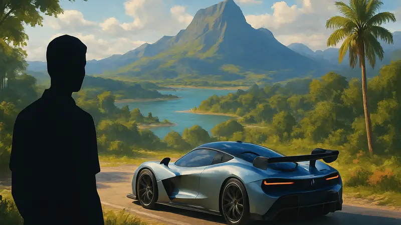 Изображение обложки игры Forza Horizon 6 с гоночным автомобилем на фоне живописного пейзажа.