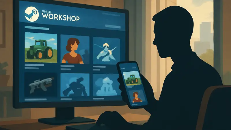 Обновленный интерфейс Steam Workshop на компьютере и мобильном устройстве