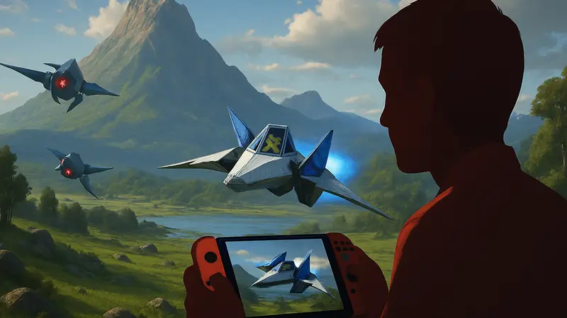 Скриншот из ремейка Star Fox 64, демонстрирующий новую графику на Nintendo Switch 2