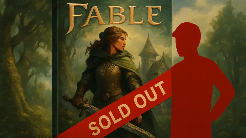 Обложка игры Fable и надпись "Sold Out" для коллекционного издания