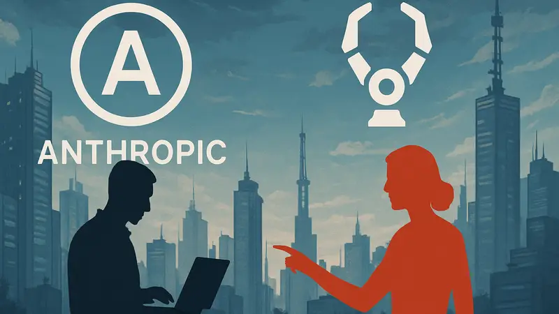 Изображение логотипа Anthropic и OpenClaw, символизирующее взаимодействие AI-агентов и технологический прогресс.