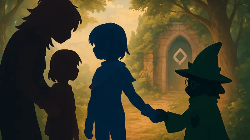 Арт с персонажами Deltarune, символизирующий их взаимоотношения в Chapter 5