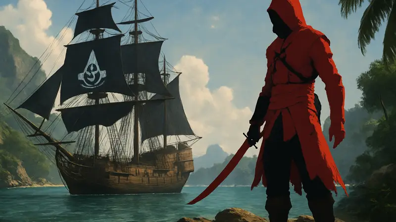 Главный герой Assassin's Creed Black Flag Resynced, пиратский корабль, Убийца