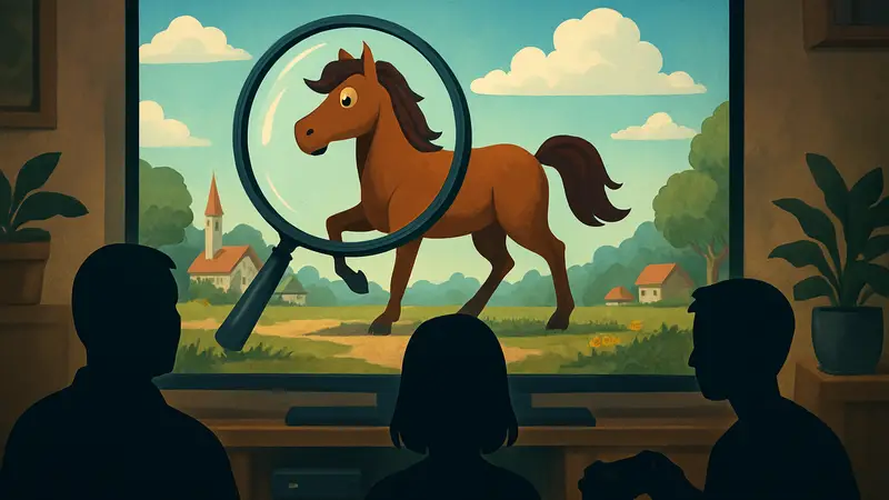 Скриншот из игры Horse Magnifier с увеличенной лошадью на экране.