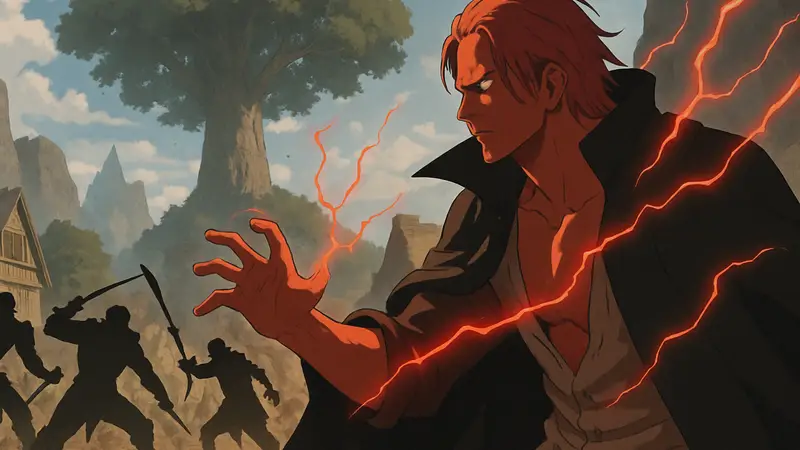 Шанкс из One Piece демонстрирует силу Хаки, битва, аниме персонаж