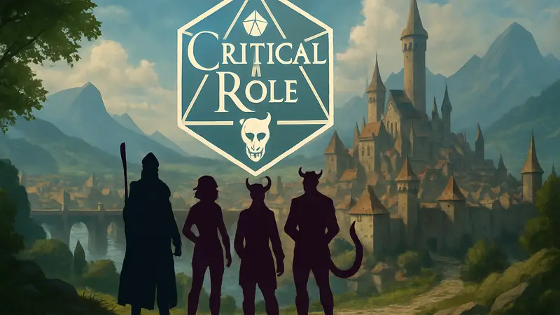 Логотип Critical Role Campaign 4 с символикой новой группы 'Искусители' на фэнтезийном фоне