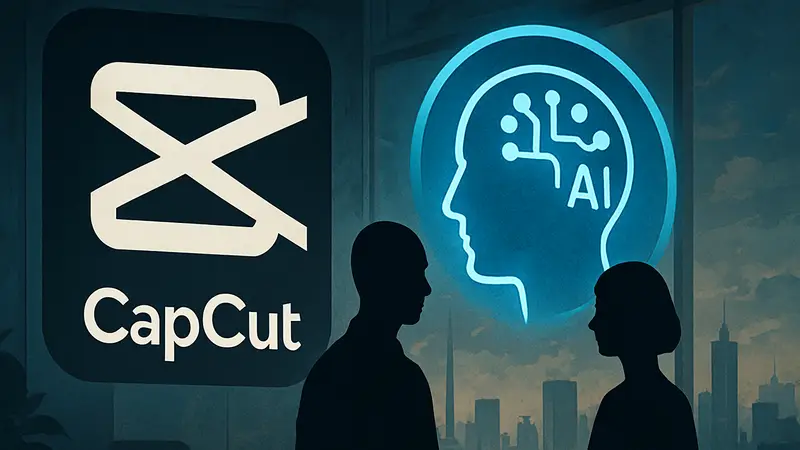 Логотип CapCut и символ искусственного интеллекта, Dreamina Seedance 2.0