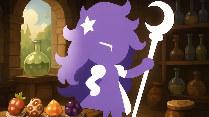 Персонаж Mira Cookie из Cookie Run: Kingdom с элементами экипировки или набора начинок