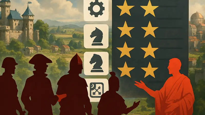 Изображение демонстрирует лучшие стратегические игры всех времен, рейтинг и иконки жанра стратегий.