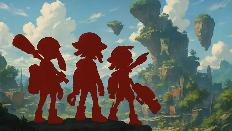 Арт с персонажами Splatoon Raiders, символизирующий расширение жанров Nintendo.