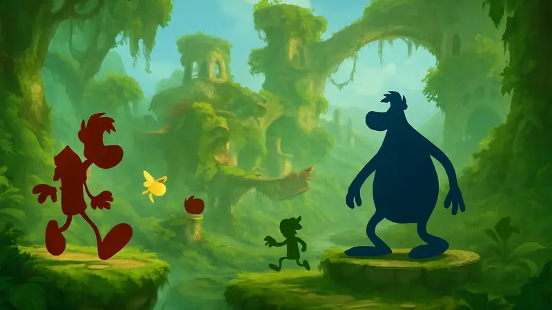 Скриншоты ремейка Rayman Legends: Retold, демонстрирующие обновлённую 2D-графику.