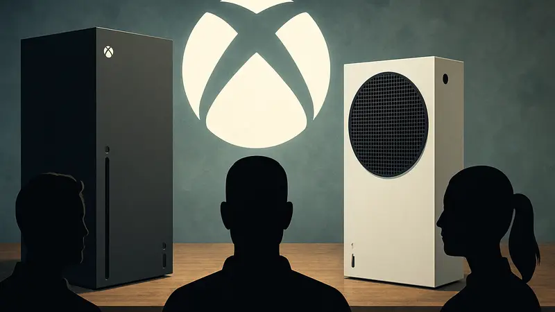 Логотип Xbox на фоне консолей Xbox Series X/S, символизирующий изменения по отзывам игроков и их влияние.