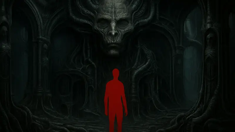 Логотип или скриншот Tormentum 2, стилизованный под работы Гигера