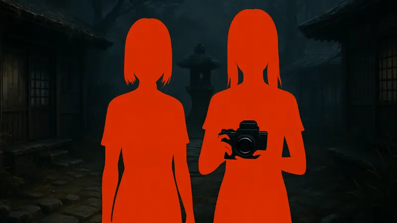 Сестры Мио и Маю из Fatal Frame II Remake, держащие камеру Обскура.