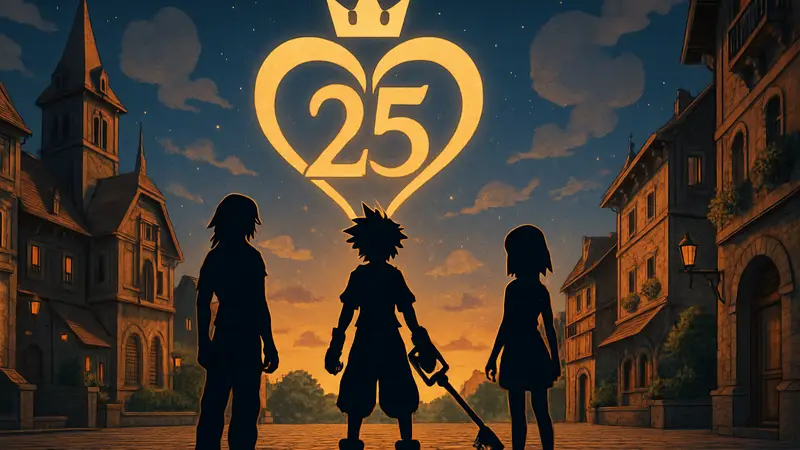 Арт Тэцуи Номуры, посвященный Kingdom Hearts, с намеком на 25-летний юбилей серии.