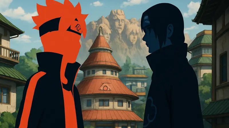 Персонаж Boruto, сравниваемый с Итачи Учиха из аниме Наруто