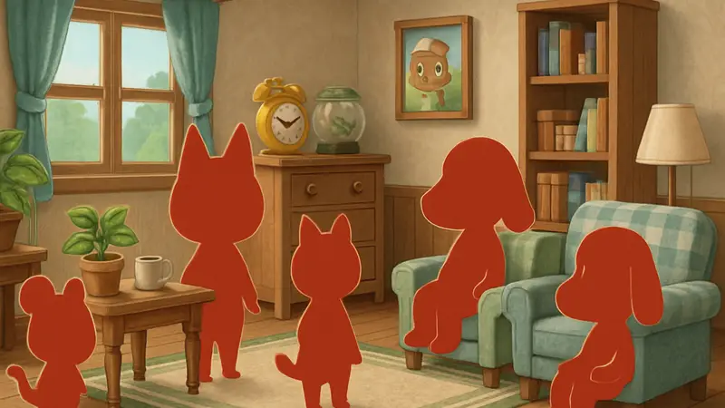 Набор диорам Re-Ment Animal Crossing Happy Room с персонажами и мебелью, 2026 год