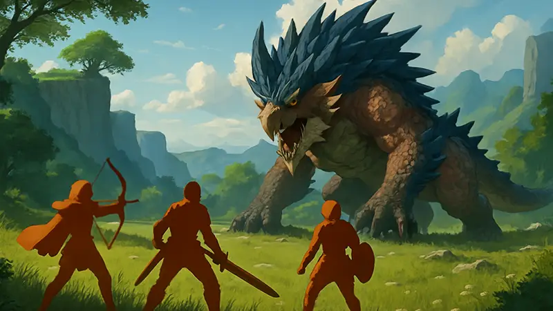 Скриншот новой кооперативной игры на Steam, демонстрирующий элементы Monster Hunter, Dauntless и Zelda