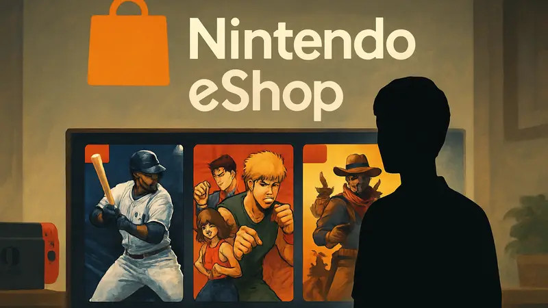 Логотип Nintendo eShop и обложки новых игр для Nintendo Switch