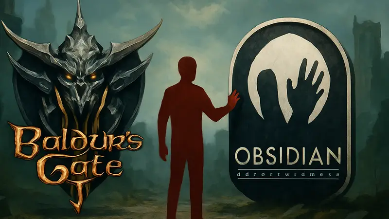 Логотип Baldur's Gate 3 рядом с логотипом Obsidian Entertainment, символизирующий упущенную возможность.