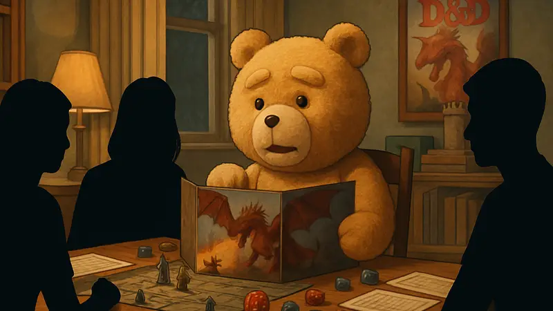 Плюшевый медведь Тед играет в настольную ролевую игру Dungeons & Dragons в сериале.