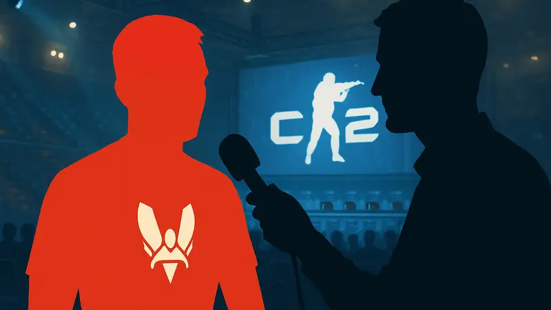 Игрок Vitality mezii дает интервью перед киберспортивным матчем по CS2 против FURIA.