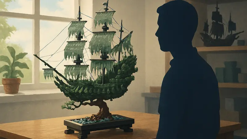 Самоделка LEGO: «Летучий Голландец» из набора «Бонсай».