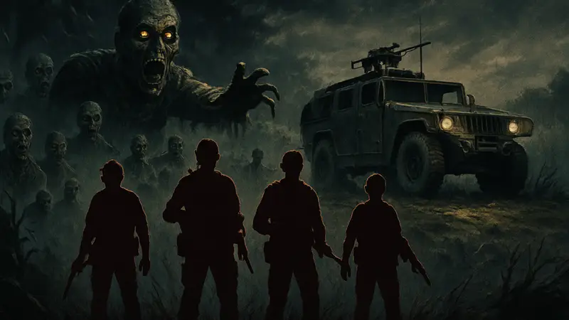 Постер игры John Carpenter's Toxic Commando в стиле хоррор-фильмов 80-х