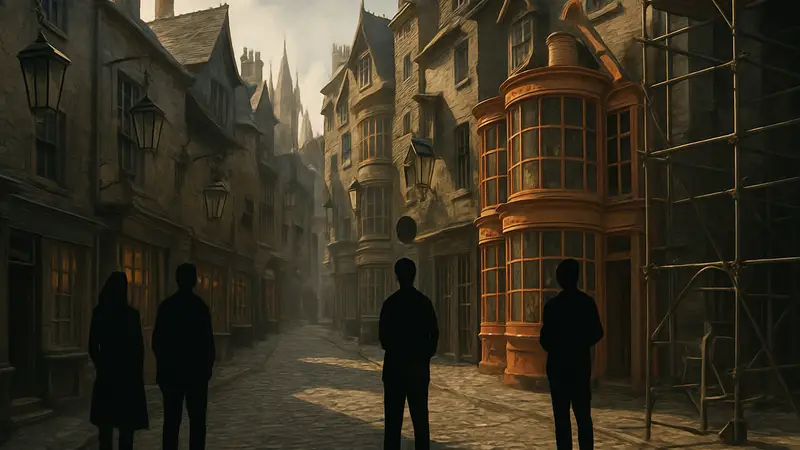 Декорации Косого переулка для сериала HBO «Гарри Поттер». Утечки со съемок.