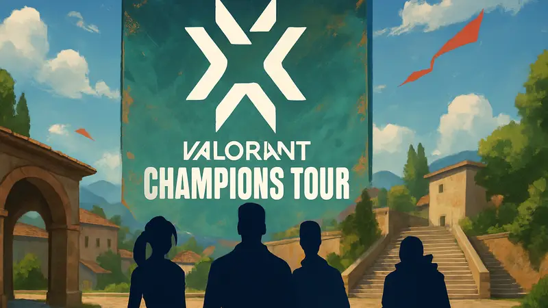 Логотип Valorant Champions Tour (VCT) с элементами дизайна, символизирующими изменения формата 2027 года.