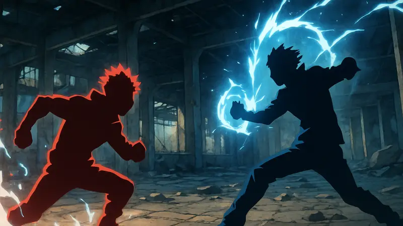 Кадр из финальной битвы 3 сезона Jujutsu Kaisen с динамичным действием и магическими эффектами, демонстрирующий гений аниме.