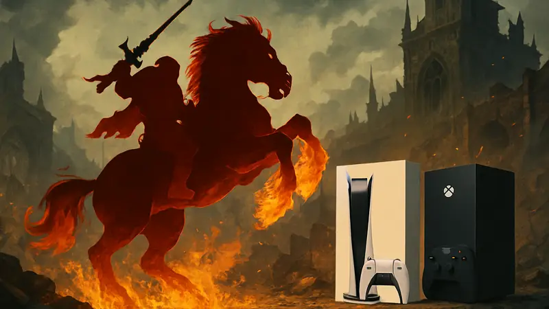 Обложка Darksiders Warmastered Edition с Всадником Войны, символизирующая выход игры на PS5 и Xbox Series X|S