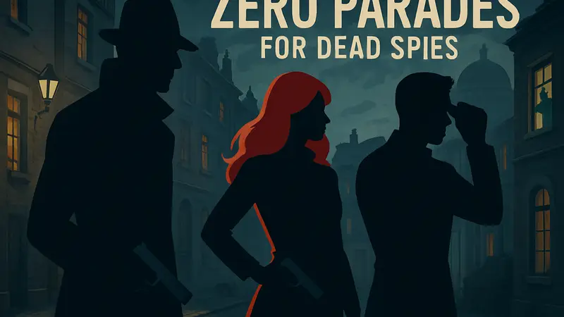 Обложка игры Zero Parades: For Dead Spies с персонажами в шпионской стилистике
